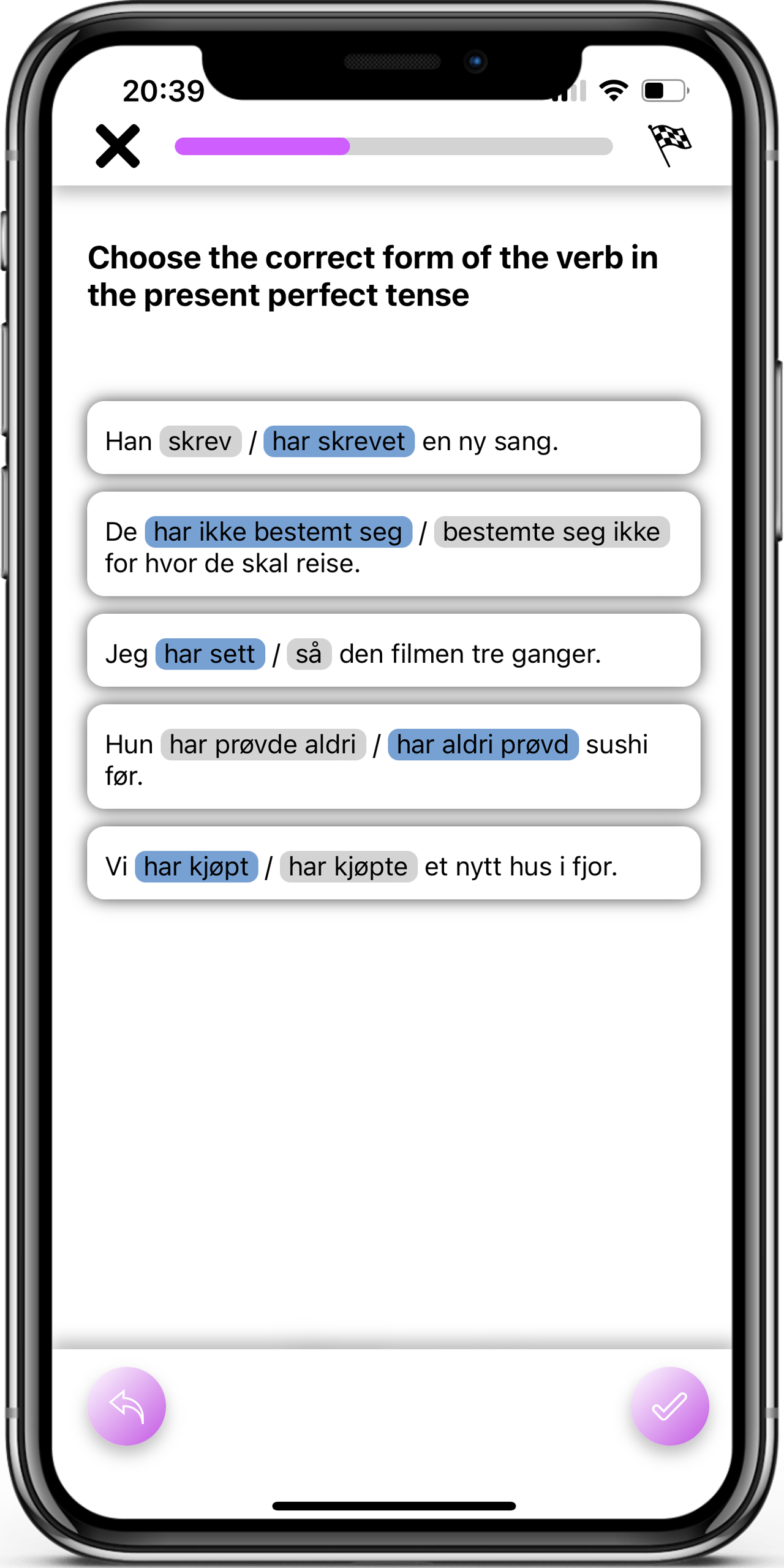 Screenshot of Interactive Exercises