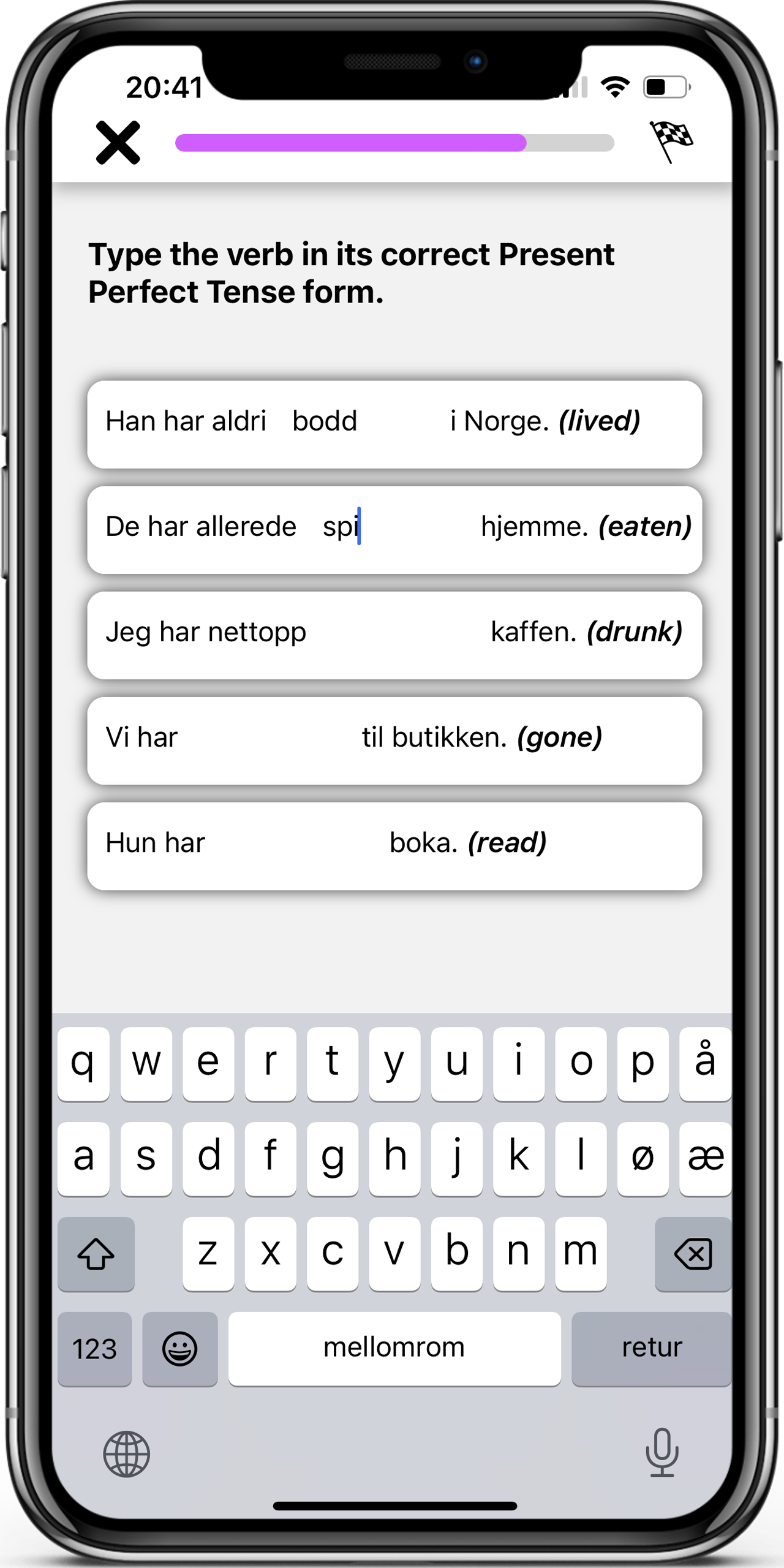 Screenshot of Interactive Exercises