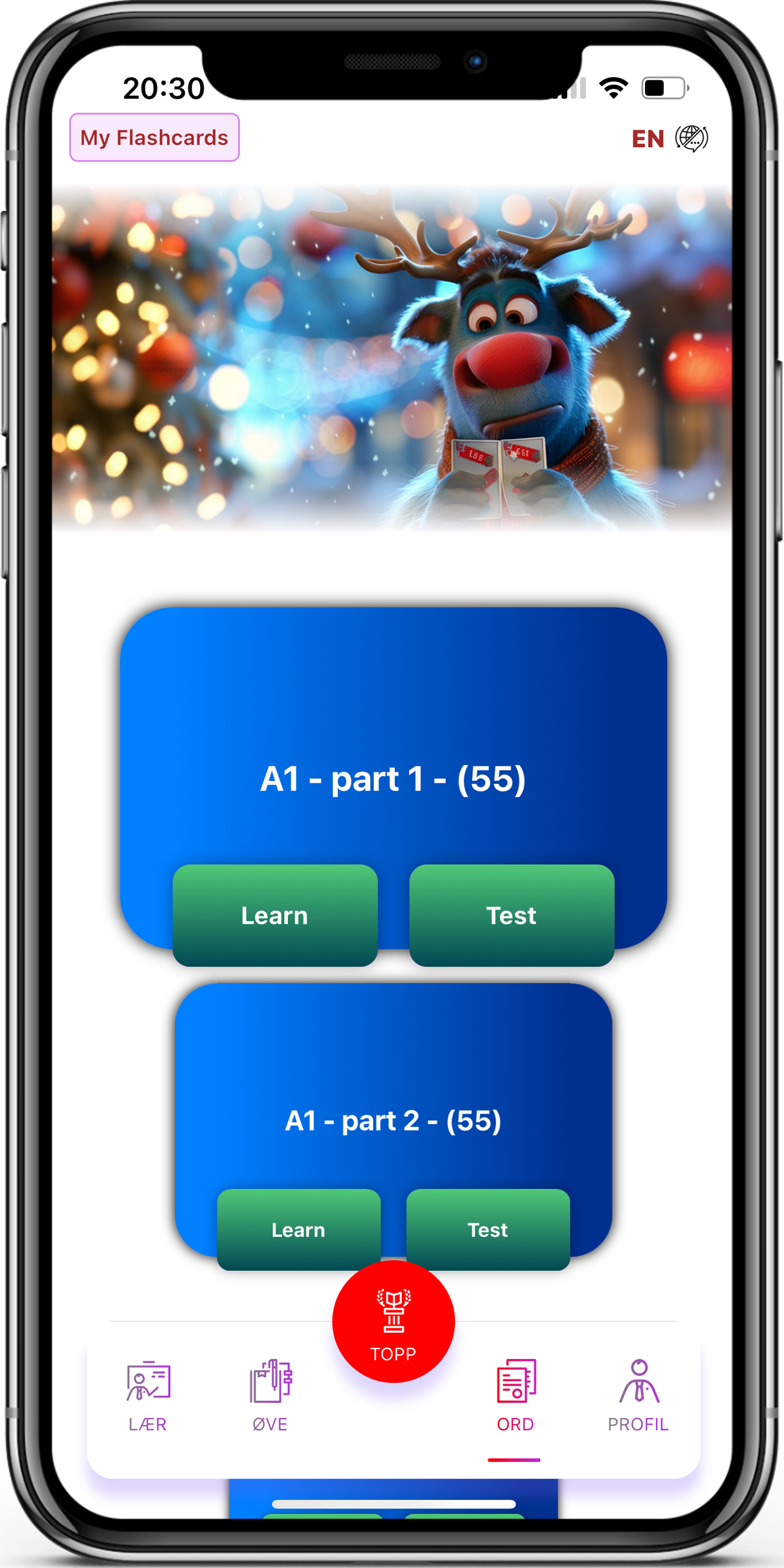 Screenshot of Flashcards