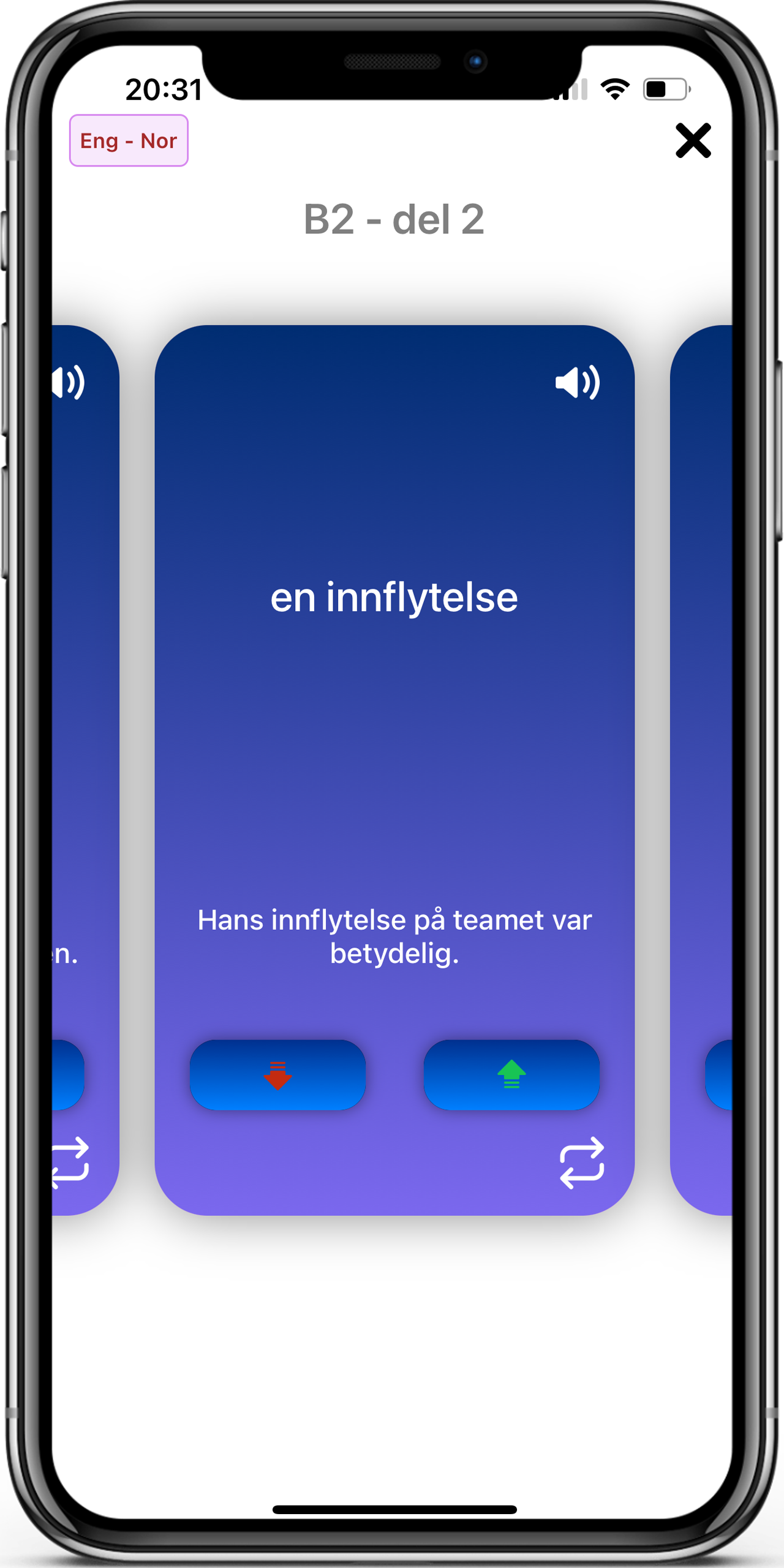 Screenshot of Flashcards