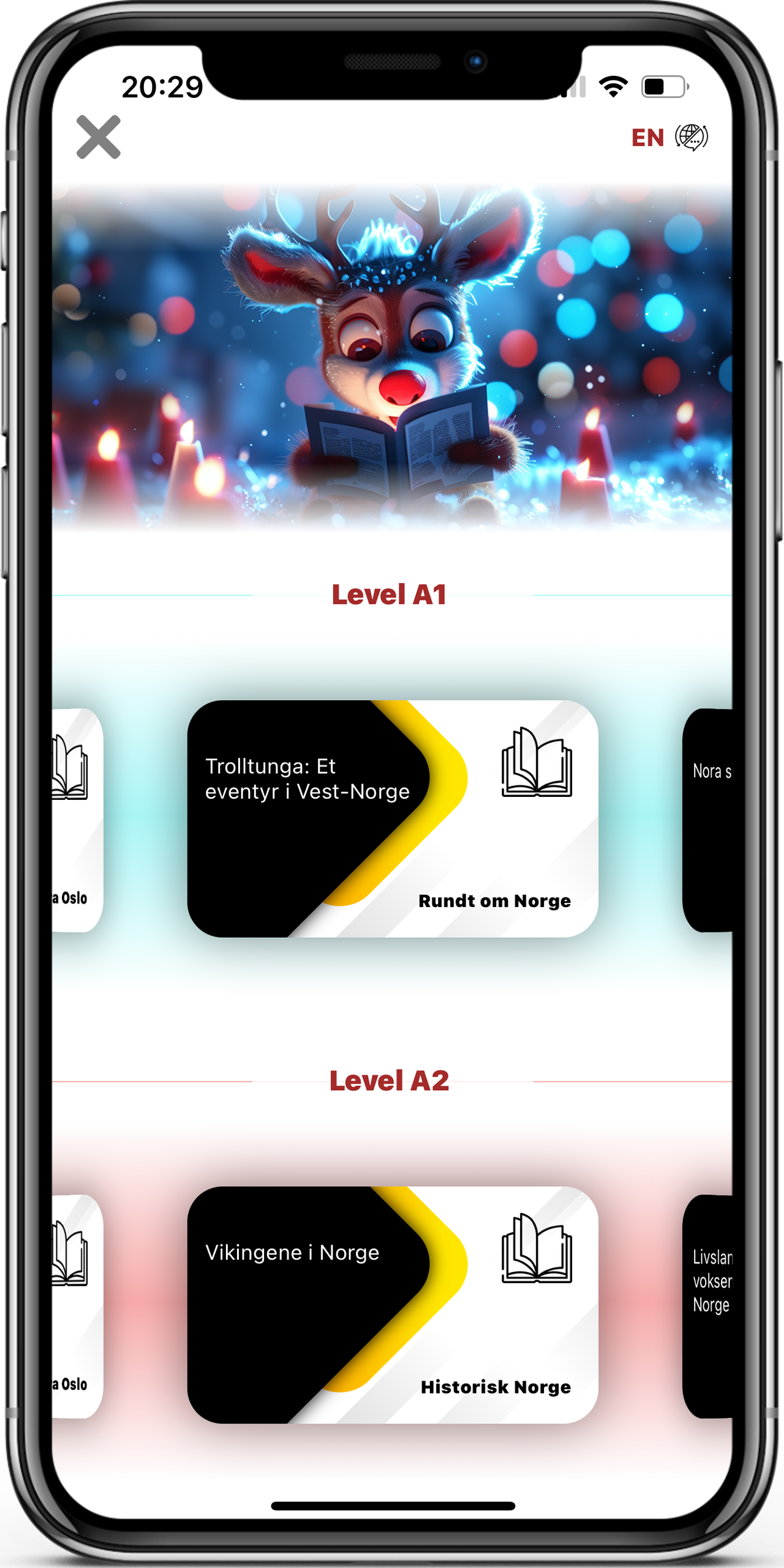 Screenshot of Reading Texts