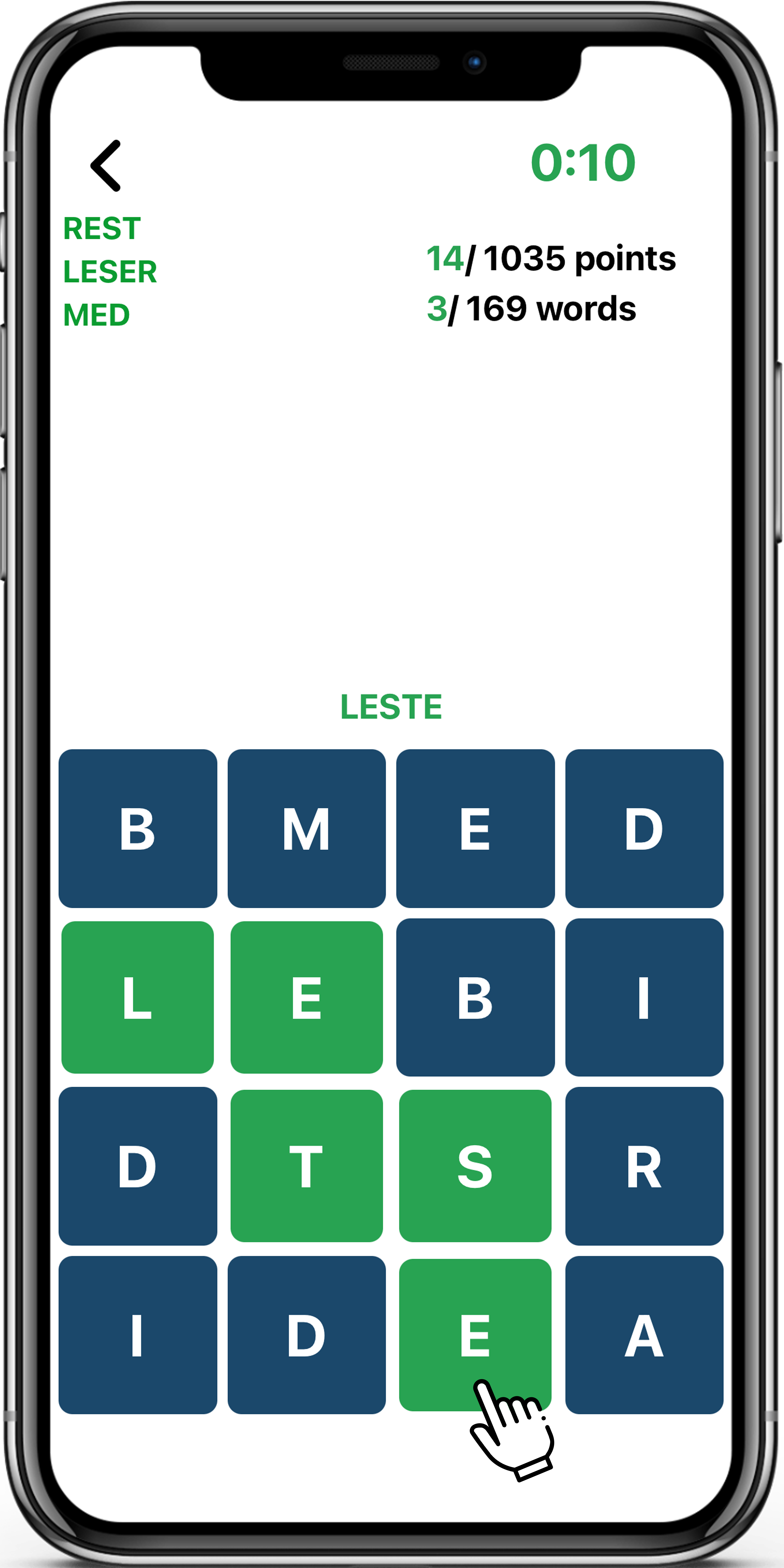 An existing points and rankings screen in Learn Norwegian